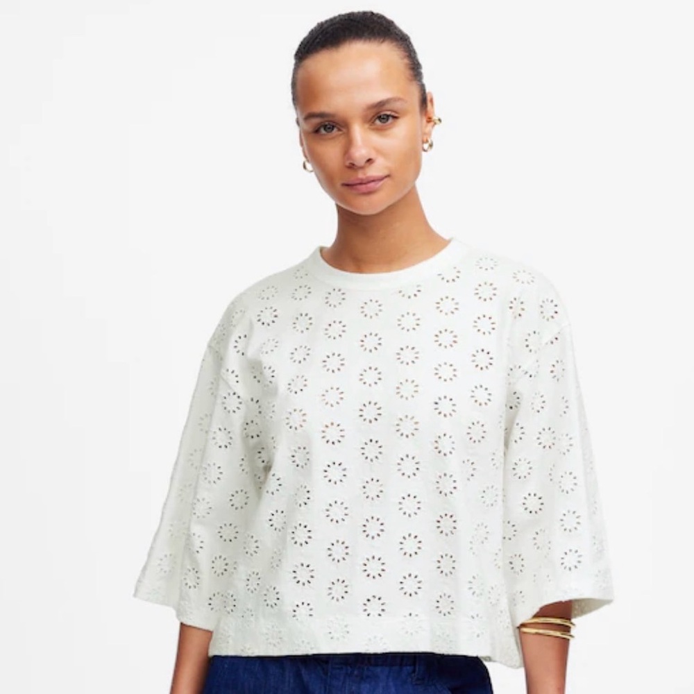 Madewell White Eyelet Women's Top